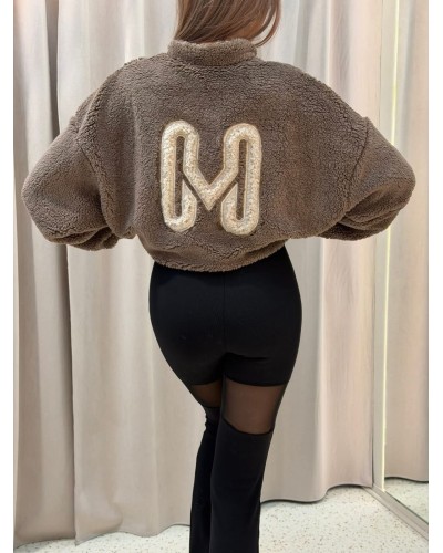 Bluza teddy z logo na plecach fango