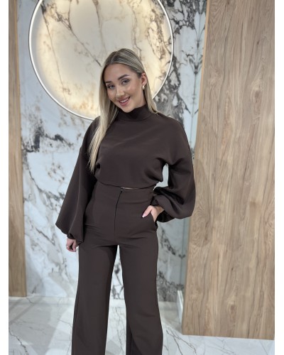 Komplet bluza z golfem plus spodnie By o la la...! chocomus