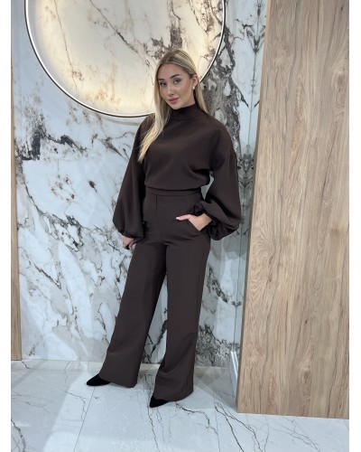 Komplet bluza z golfem plus spodnie By o la la...! chocomus