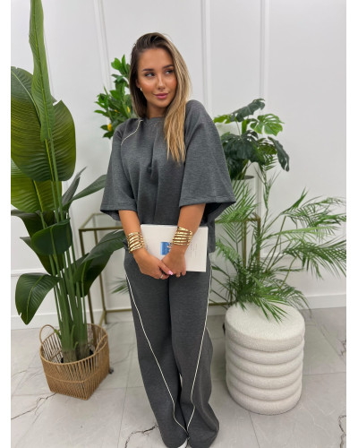 Bluzka z 3/4 rękawem Rossi szara