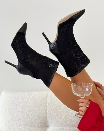 Koronkowe botki La Milla czarne