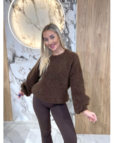 Sweter premium z bufiastymi rękawami By o la la...! chocomuss