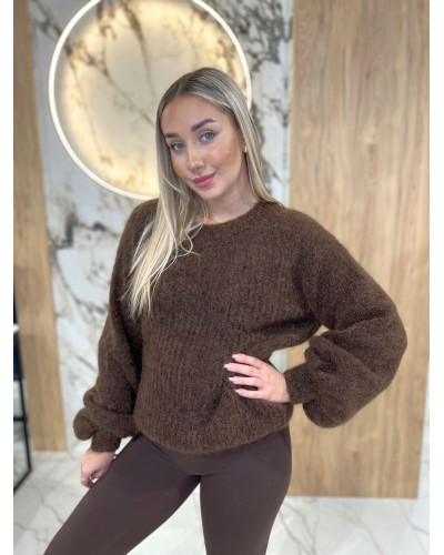 Sweter premium z bufiastymi rękawami By o la la...! chocomuss