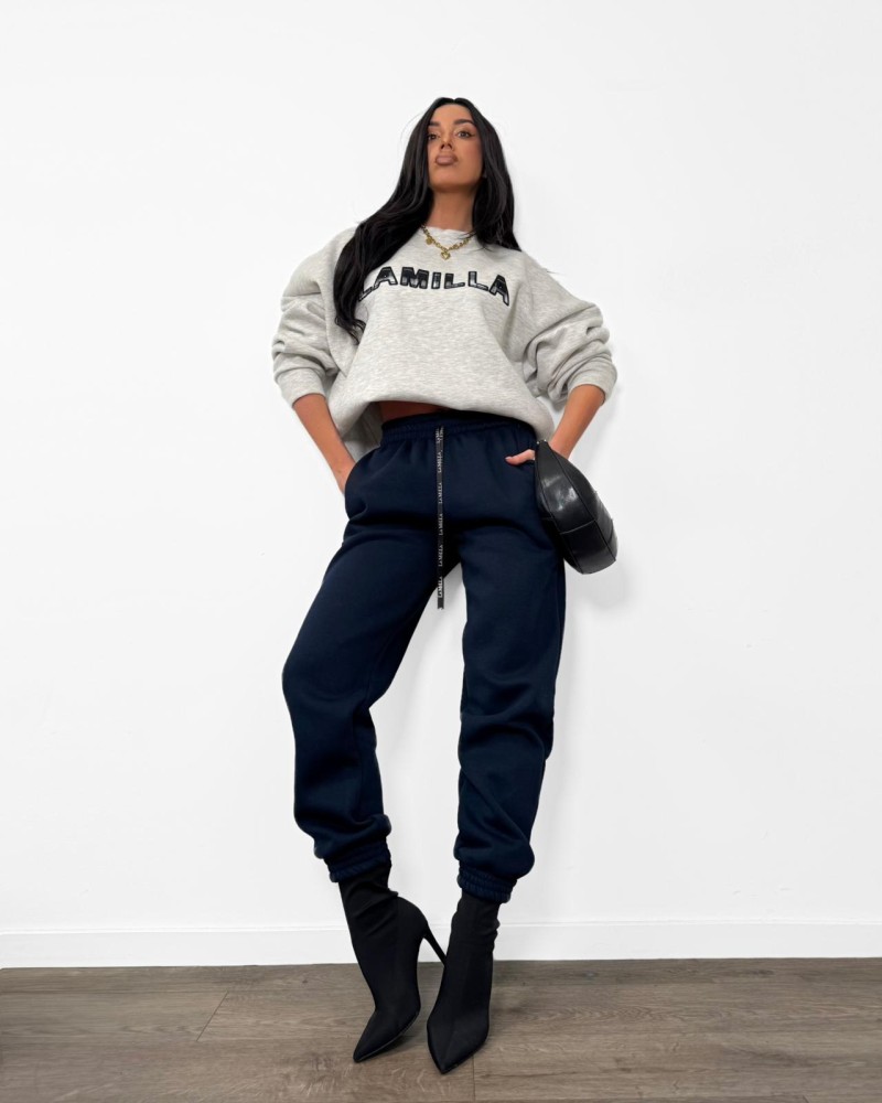 Spodnie dresowe ocieplane La Milla granatowe