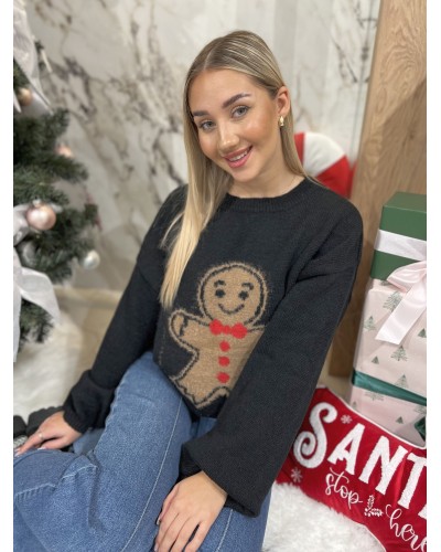 Sweter pierniczek By o la la...! czarny