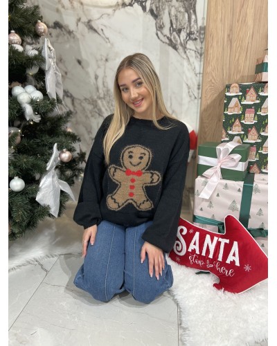 Sweter pierniczek By o la la...! czarny