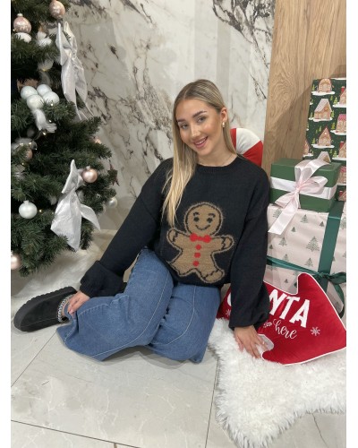 Sweter pierniczek By o la la...! czarny