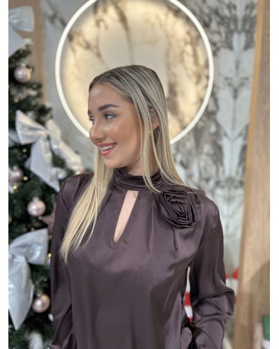 Bluzka koszulowa z różą By o la la...! chocomus