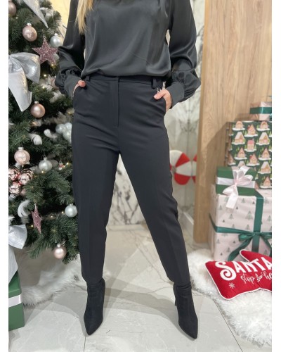 Bluzka koszulowa z różą By o la la...! czarna