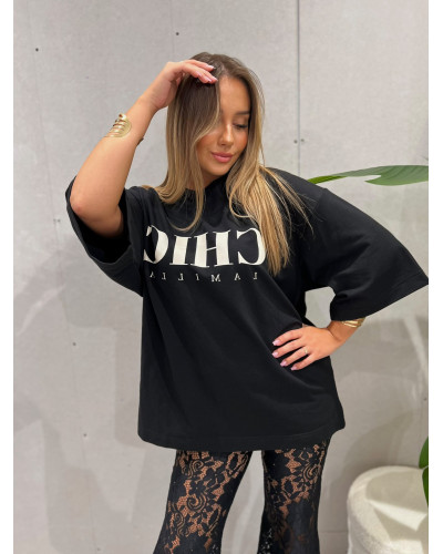 T-shirt oversize CHIC La Milla czarny