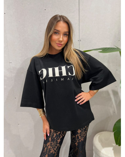 T-shirt oversize CHIC La Milla czarny