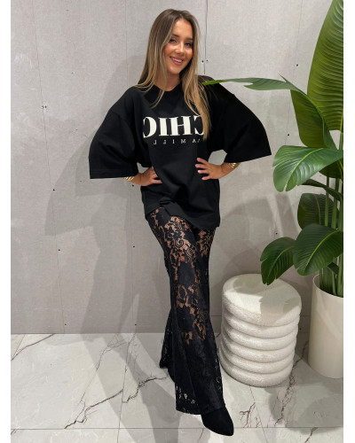 T-shirt oversize CHIC La Milla czarny