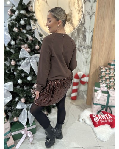 Sukienka dresowa z cekinami By o la la...! chocomus