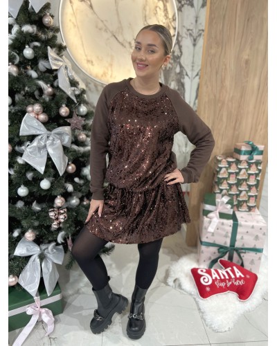 Sukienka dresowa z cekinami By o la la...! chocomus