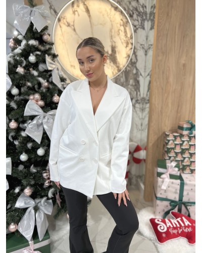 Marynarka dwurzędowa By o la la...! śmietankowa