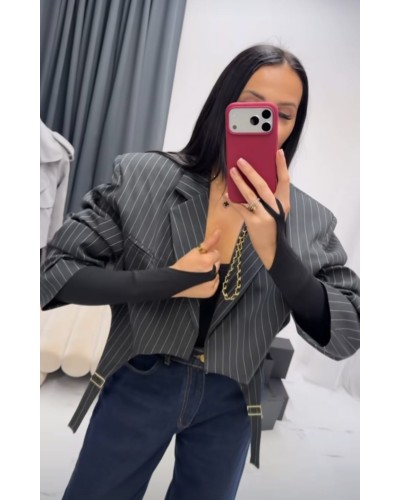 Marynarka z paskami La Milla grafitowa