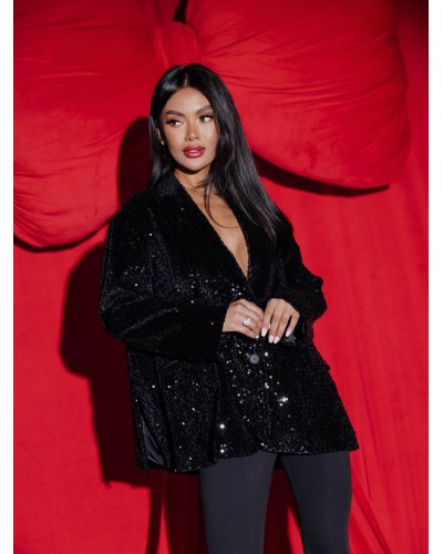 Cekinowa marynarka By o la la...! czarna