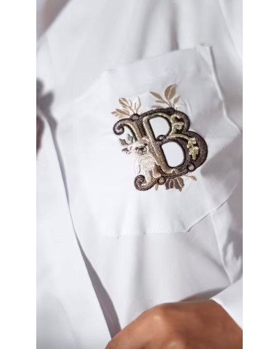 Koszula z haftem By o la la...! biała z chocomus