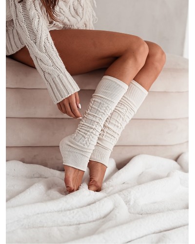 Getry ocieplacze warkocz ecru