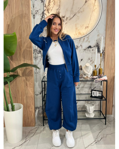 Spodnie balony z guzikami By o la la...! navy blue