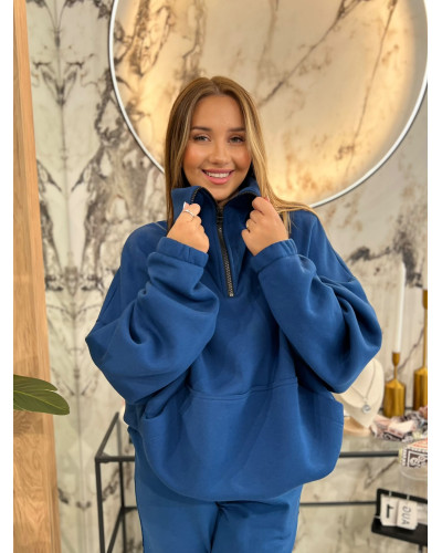 Bluza z rozpinaną stójką By o la la...! navy blue