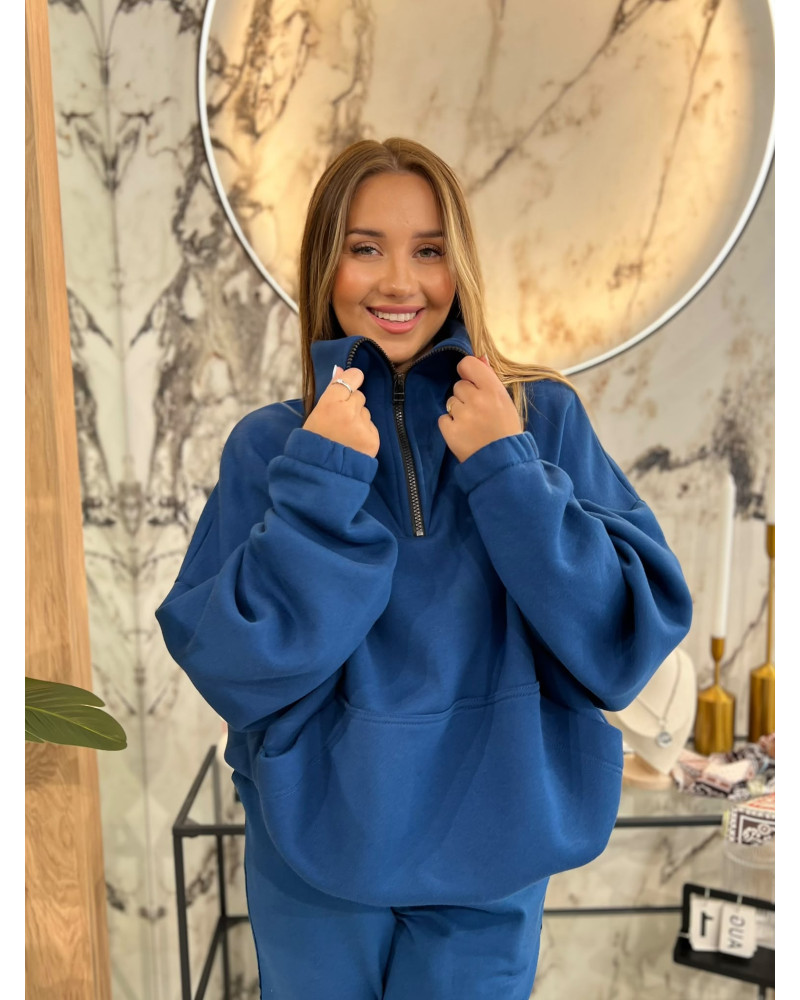 Bluza z rozpinaną stójką By o la la...! navy blue