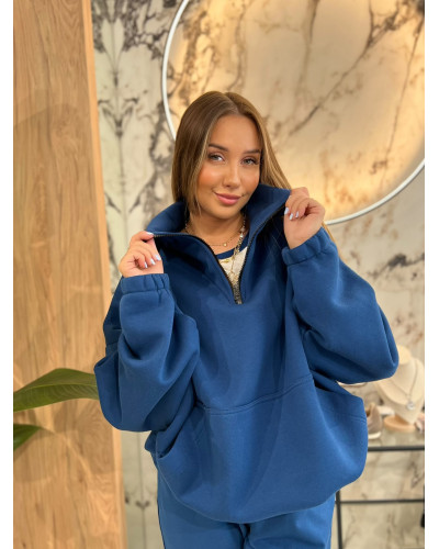 Bluza z rozpinaną stójką By o la la...! navy blue