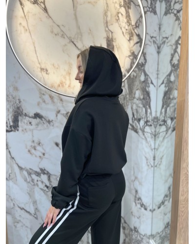 Komplet dresowy z paskami By o la la...! czarny