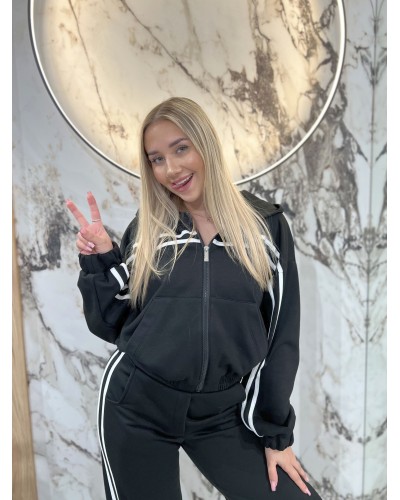 Komplet dresowy z paskami By o la la...! czarny