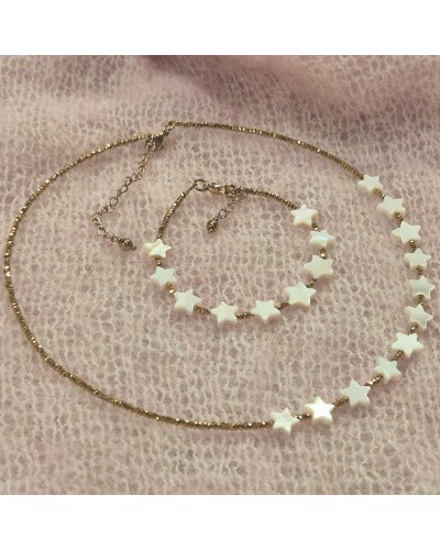 Komplet gwiazdki By o la la...! biały ze złotym