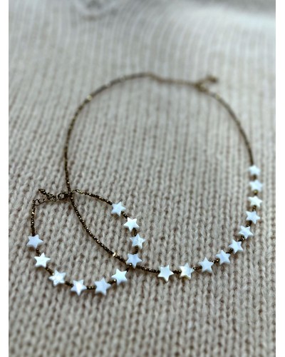 Komplet gwiazdki By o la la...! biały ze złotym