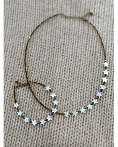 Komplet gwiazdki By o la la...! biały ze złotym