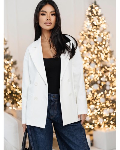 Marynarka dwurzędowa By o la la...! śmietankowa