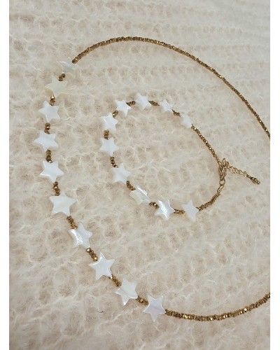 Komplet gwiazdki By o la la...! biały ze złotym