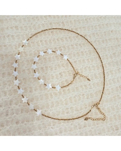 Komplet gwiazdki By o la la...! biały ze złotym