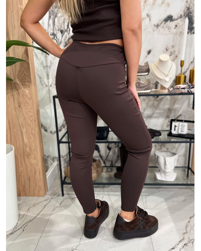 Legginsy ocieplane z kieszonką By o la la...! espresso