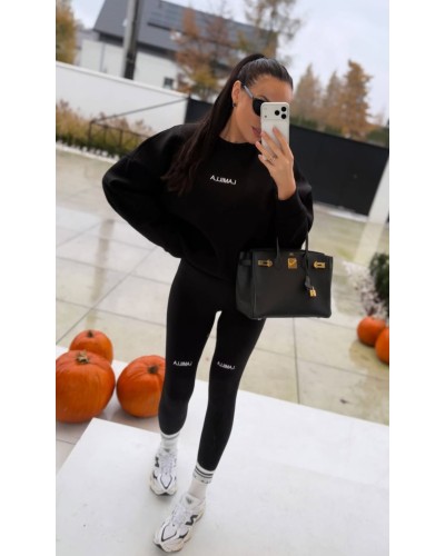 Legginsy z małym logo La Milla czarne