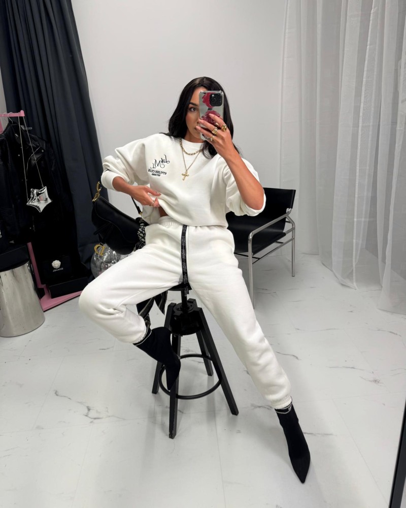 Spodnie dresowe ocieplane La Milla śmietankowe