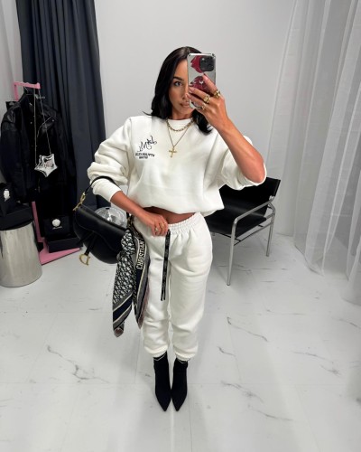 Spodnie dresowe ocieplane La Milla śmietankowe