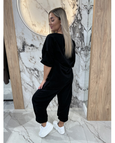 Spodnie dresowe z przeszyciem By o la la...! czarne