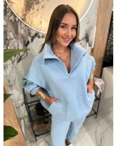 Bluza z rozpinaną stójką By o la la...! stone blue