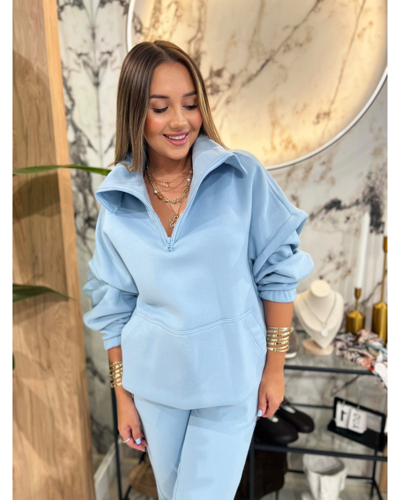 Bluza z rozpinaną stójką By o la la...! stone blue