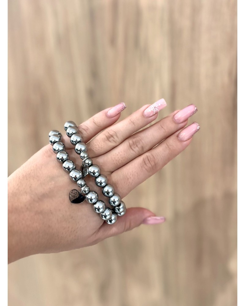 Bransoletka srebrne kule By o la la...! z zawieszką