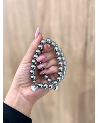 Bransoletka srebrne kule By o la la...! z zawieszką