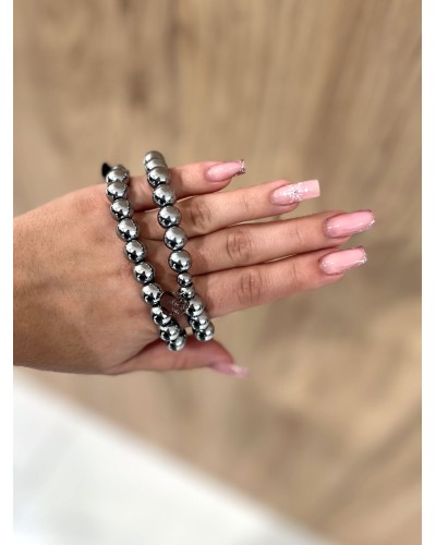 Bransoletka srebrne kule By o la la...! z zawieszką