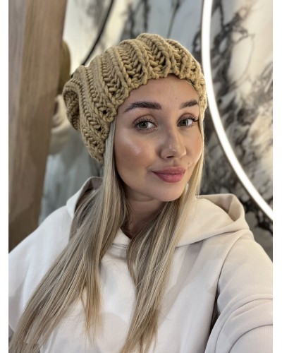 Czapka smerfetka zimowa By o la la...! miodowa