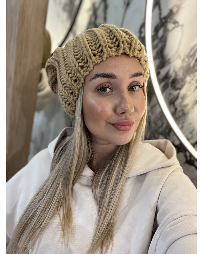 Czapka smerfetka zimowa By o la la...! miodowa