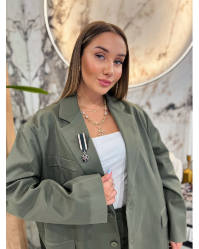 Marynarka z broszką By o la la...! olive