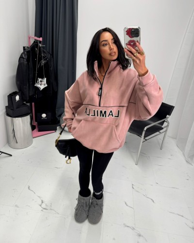 Bluza Aspen na suwak La Milla pudrowy róż