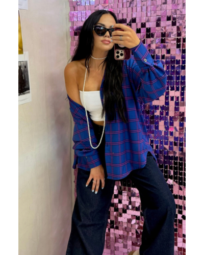 Koszula flanelowa w kratę La Milla kobaltowa